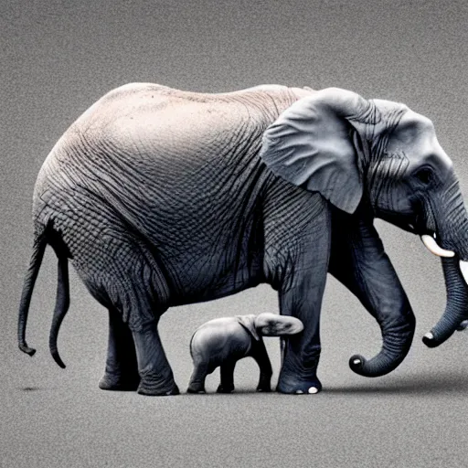 Image similar to a recursive elephant