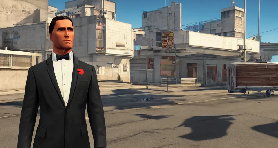 Image similar to Screenshot of a 3d Sterling Archer from the show Archer in the videogame 'Hitman 3' (2021). Sharpened. 1080p. High-res. Ultra graphical settings.