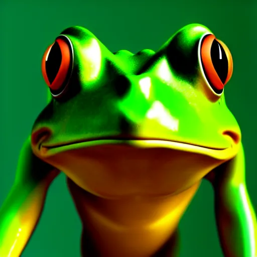 Prompt: human body with the head of a frog, photorealistic render 4k