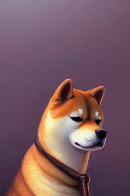 Image similar to close up portrait of shiba inu holding a baseball stick in it's hand, extremely detailed digital painting, in the style of fenghua zhong and ruan jia and jeremy lipking and peter mohrbacher, mystical colors, rim light, beautiful lighting, 8 k, stunning scene, raytracing, octane, trending on artstation