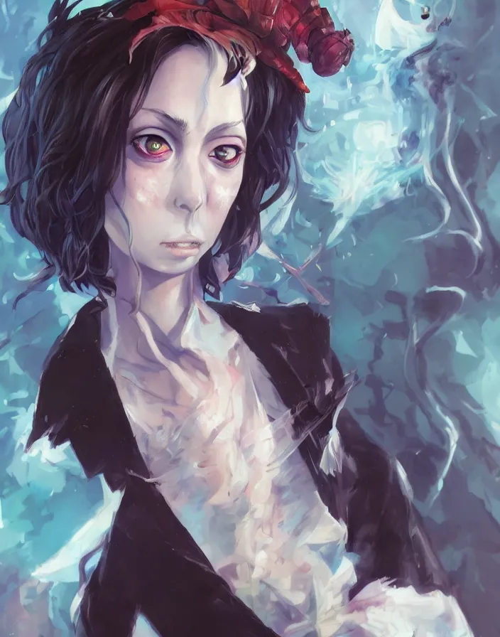 Image similar to anime portrait of beetlejuice by Stanley Artgerm Lau, WLOP, Rossdraws, James Jean, Andrei Riabovitchev, Marc Simonetti, and Sakimichan, trending on artstation