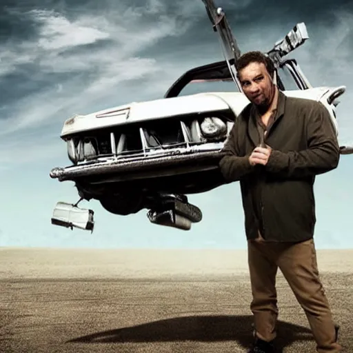 Image similar to 2012 tv show 'Wow That's Incredible!' showing off an apocalypse automobile