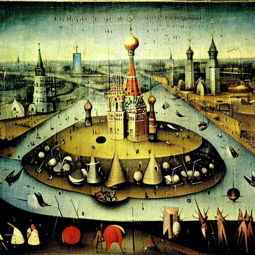 Image similar to moscow by hieronymus bosch