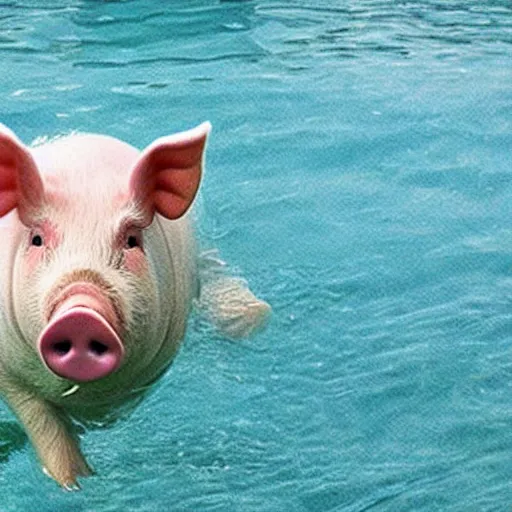 Image similar to pig swimming