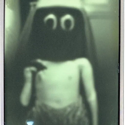 Image similar to a polaroid picture of a creepy creature