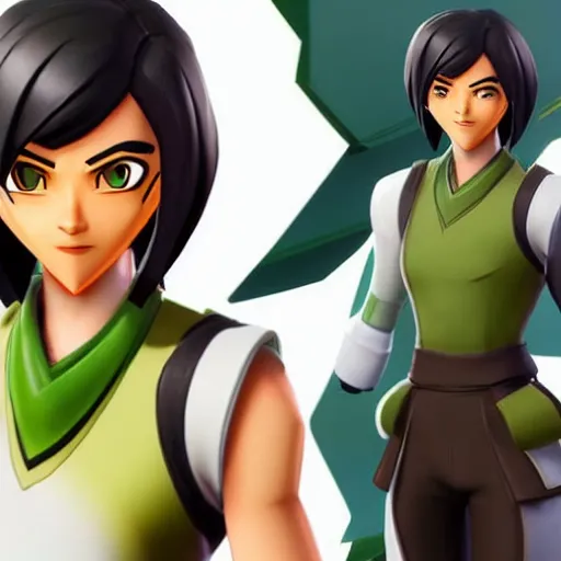 Image similar to toph beifong in fortnite, character render, full body shot, highly detailed, in game render