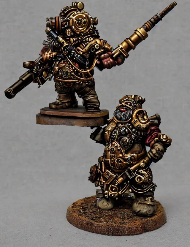 Prompt: dwarf with shotgun steampunk, hyper detailed, quality