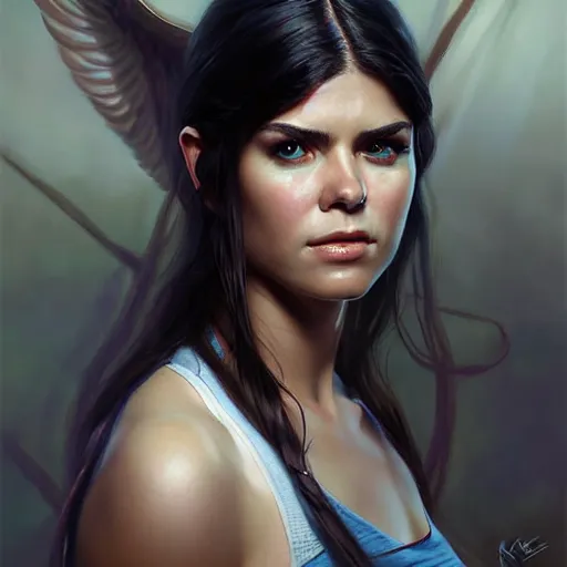 Prompt: digital art, portrait of octavia blake in the 100 tv show, by artgerm, by krenz cushart, by peter kemp, by ross tran