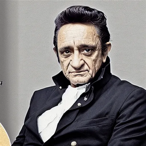 Image similar to johnny cash as a revolutionary war general