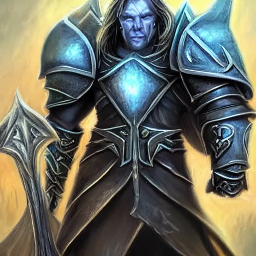 Prompt: arthas menethil realistic