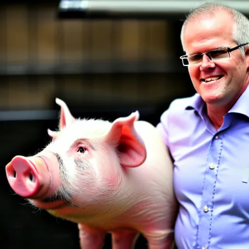 Image similar to scott morrison with the body of a pig