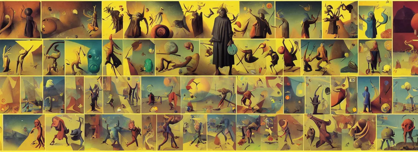 Image similar to full - body surreal colorful boardgame rpg character concept art anatomy, action pose, very coherent and colorful high contrast masterpiece by norman rockwell franz sedlacek hieronymus bosch dean ellis simon stalenhag rene magritte gediminas pranckevicius, dark shadows, sunny day, hard lighting, reference sheet white! background