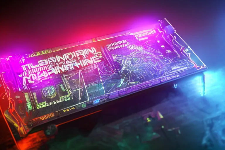 Image similar to photo of a concert ticket on a table, bandname is tripmachine, tour is invasion of the tripmachines, realistic digital art, 3 d render of a huge futuristic steampunk generator, 8 k, fluorescent colors, halluzinogenic, multicolored, exaggerated detailed, unreal engine