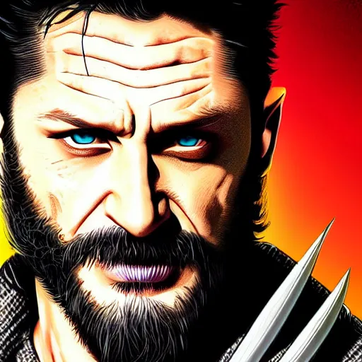 Image similar to tom hardy as wolverine from x - men digital art 4 k detailed super realistic