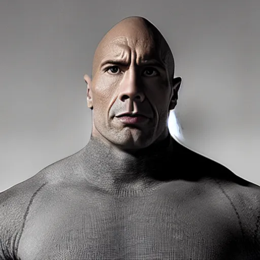 Image similar to The Rock in a turtleneck, Shrek