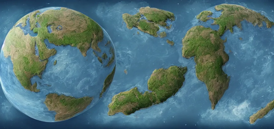 Prompt: fantasy world globe, 7 0 % ocean, extremely detailed, fantasy, no text, 4 k