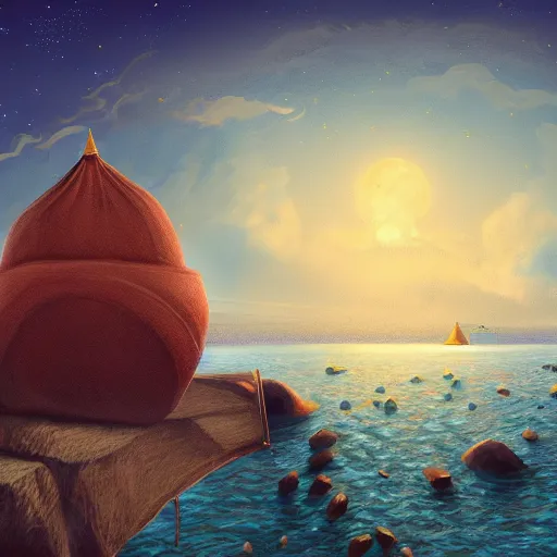 Prompt: russian khrushchevki, on the background of the sea, jupiter in the sky, super detail, digital painting, 4 k