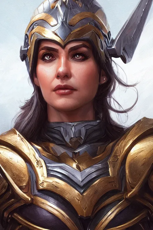 Image similar to amazon valkyrie athena, d & d, fantasy, portrait, highly detailed, headshot, digital painting, trending on artstation, concept art, sharp focus, illustration, art by artgerm and greg rutkowski and magali villeneuve