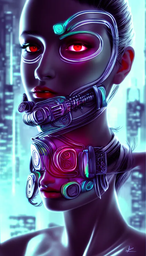 Image similar to face mask on beautiful woman face, cyberpunk art by kuno veeber, cgsociety, computer art, ultra detailed, futuristic, anime aesthetic