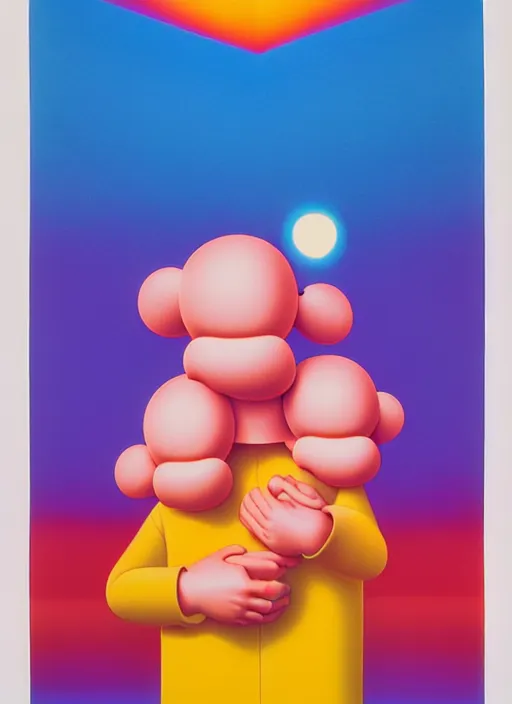 Image similar to love by shusei nagaoka, kaws, david rudnick, airbrush on canvas, pastell colours, cell shaded, 8 k