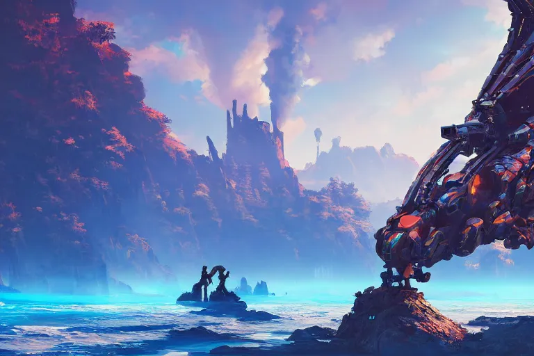 Image similar to sunwing machine mecanical creature robot of horizon forbidden west horizon zero dawn bioluminiscence global illumination ray tracing hdr fanart arstation by ian pesty and alena aenami artworks in 4 k