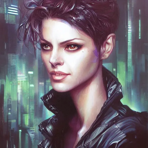 Image similar to neuromancer, painted by stanley artgerm lau