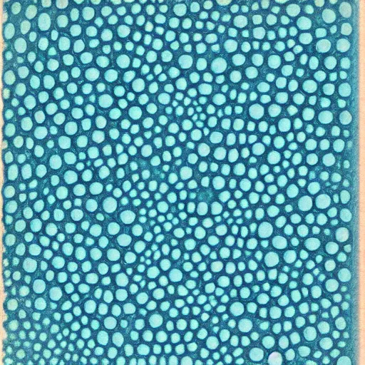 Image similar to highly intricate interlocking tiny aqua blue blobs, ansel adams