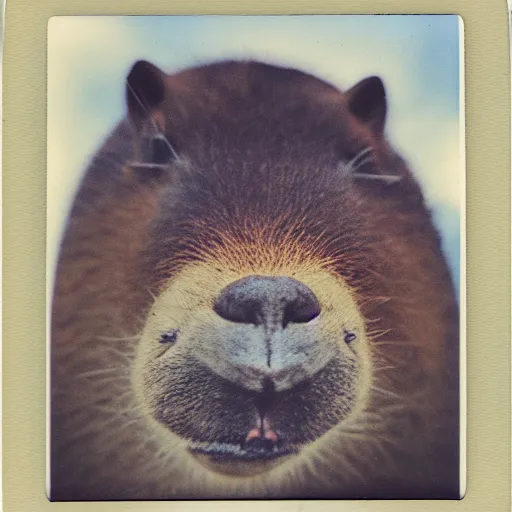 Image similar to polaroid of capybara