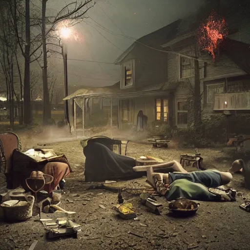 Image similar to a photo of cosmic horror, by gregory crewdson, highly detailed, vivid color,