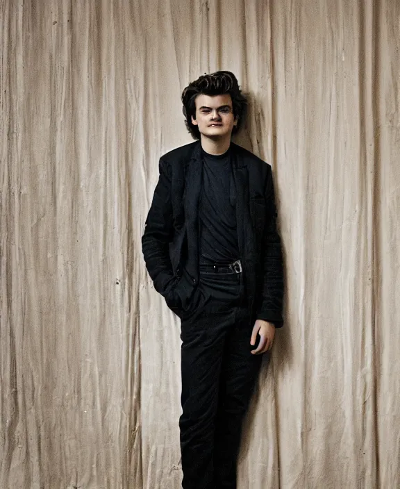 Image similar to portrait of joe keery photographed by nan goldin