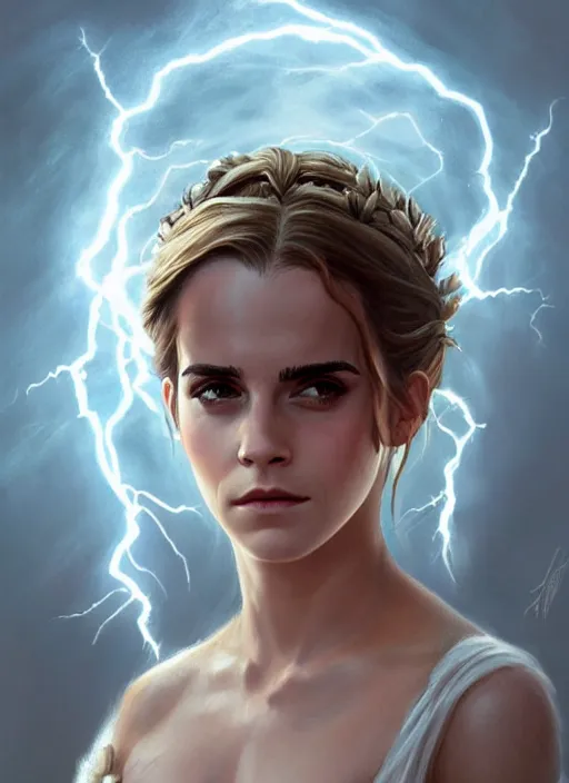 emma watson as the greek goddess of lightning, highly | Stable Diffusion |  OpenArt