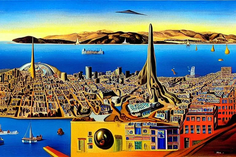 Image similar to san francisco by salvador dali,