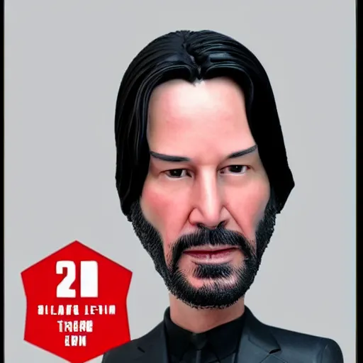 Image similar to keanu reeves bobblehead realistic