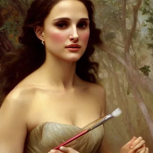 Image similar to Painting of Natalie Portman, Art by william adolphe bouguereau, Extremely detailed, 4K, Award winning,