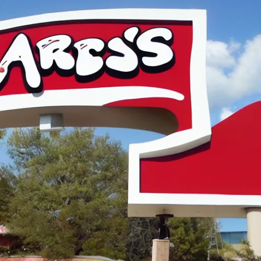 Image similar to arbys sign, funny jumbled letters