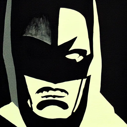 Image similar to Painting of a batman dark knight by Christopher Nolan risograph