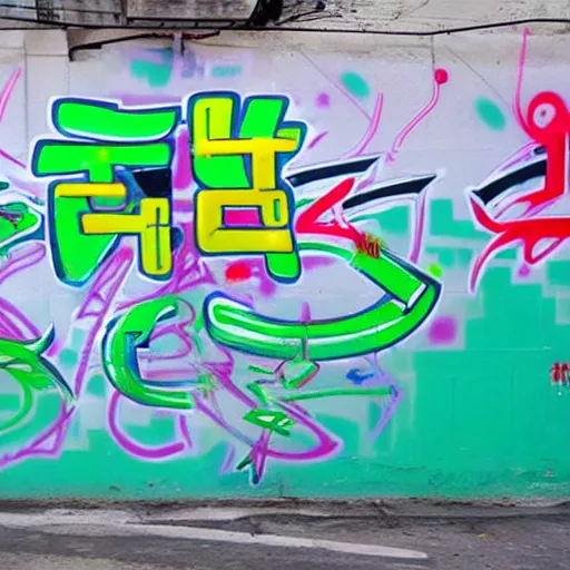 Prompt: hangul graffiti