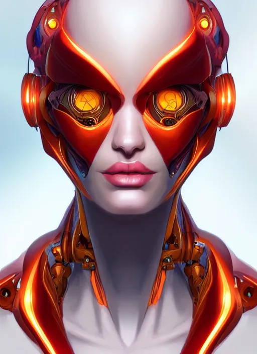 Prompt: portrait of a cyborg phoenix woman by Artgerm, biomechanical, hyper detailled, trending on artstation