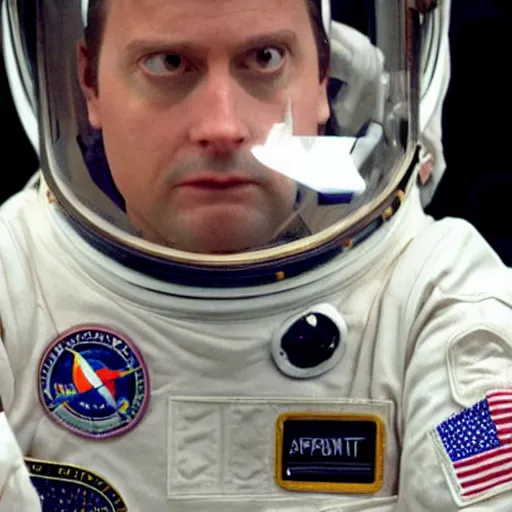 Prompt: Dwight from The Office wearing Astronaut Spacesuit