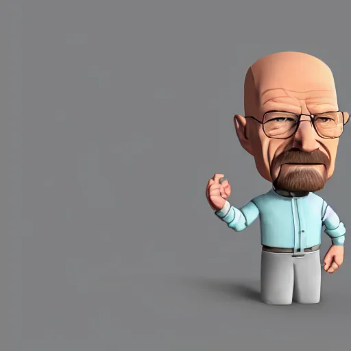 Image similar to walter white in blender with blender ui