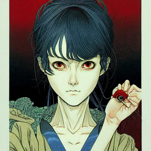 Image similar to prompt : portrait of rogue painted in miyazaki color style drawn by katsuhiro otomo and takato yamamoto, inspired by fables, china doll face, smooth face feature, intricate oil painting, high detail, sharp high detail, manga and anime 2 0 0 0