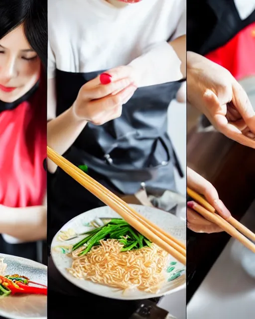 Image similar to Stock Photos of a beautiful Chinese woman preparing a traditional meal