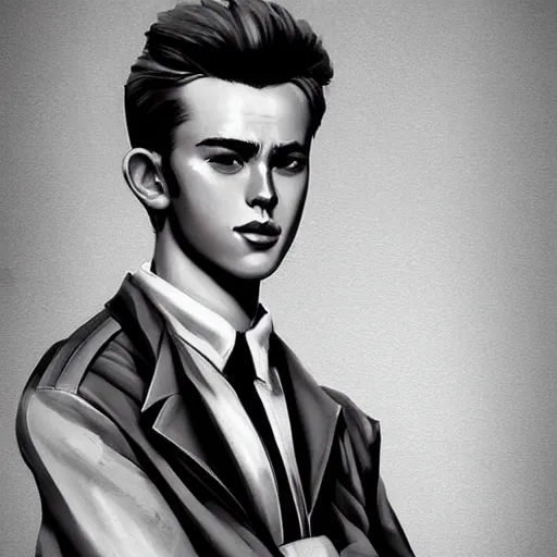 Prompt: a highly detailed epic cinematic concept art CG render digital painting artwork costume design: young James Dean as a well-kept neat perfect formal student in a 1950s USSR school uniform. By Greg Rutkowski and Ilya Kuvshinov, trending on ArtStation, made in Maya, Blender and Photoshop, octane render, excellent composition, cinematic atmosphere, dynamic dramatic cinematic lighting, aesthetic, very inspirational, arthouse