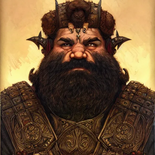 Prompt: portrait painting of a dwarven berserker, sharp focus, high symmetry, award - winning, trending on artstation, masterpiece, highly detailed, intricate. art by rebecca guay