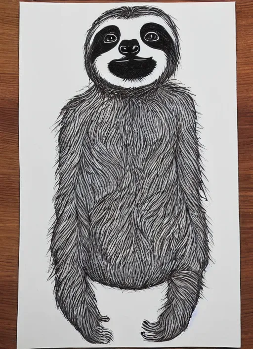 Image similar to drawing of a sloth urban outfitters style