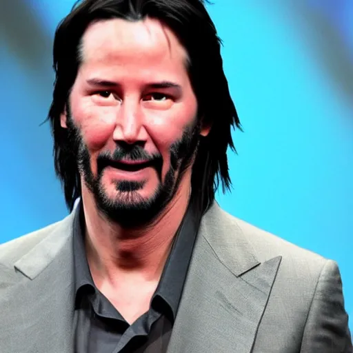 Prompt: keanu reeves made of water