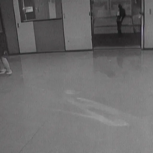 Prompt: cctv footage of a spirit attacking a person