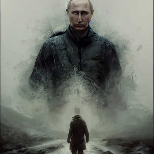 Prompt: hyperrealistic mixed media high resolution painting of a Vladimir Putin, stunning 3d render inspired art by István Sándorfi and Greg Rutkowski, perfect symmetry, dim volumetric lighting, 8k octane beautifully detailed render, post-processing, extremely hyper-detailed, intricate, epic composition, highly detailed attributes, highly detailed atmosphere, cinematic lighting, masterpiece, trending on artstation, very very detailed, masterpiece, stunning, flawless structure, lifelike texture, perfection,