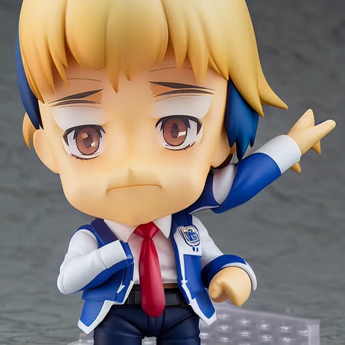 Prompt: An anime Nendoroid figurine of Donald Trump, fantasy, figurine , product photo