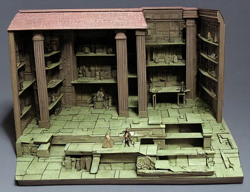 Prompt: ming cho lee set design model of the matrix ( 1 9 9 9 ), inside a theater model box